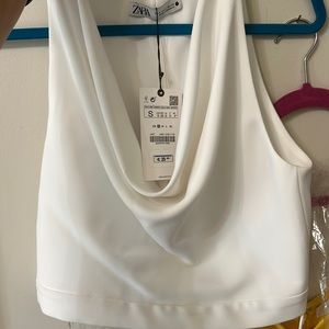 Zara white top.